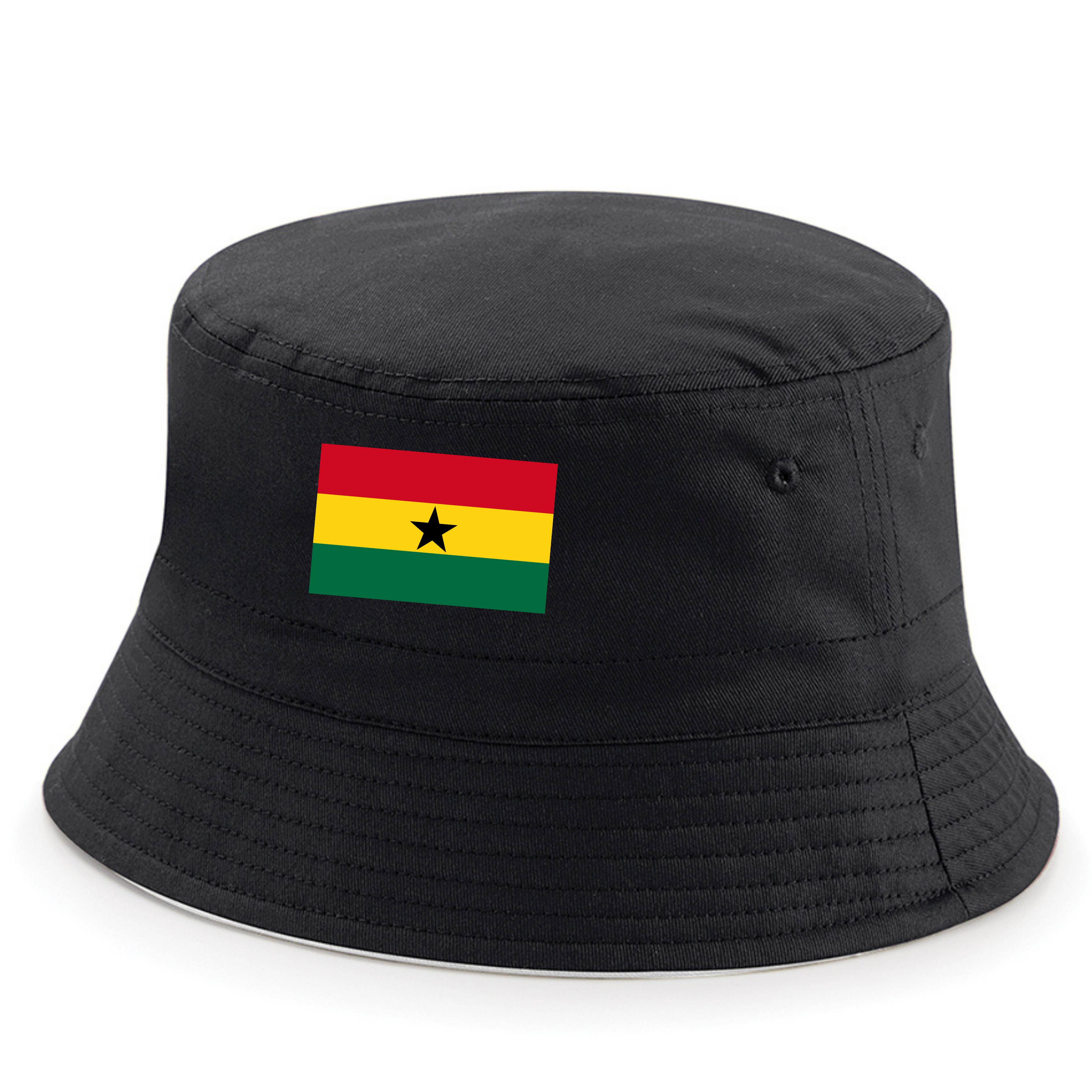 Bucket Hat with Ghana Flag - Reversible